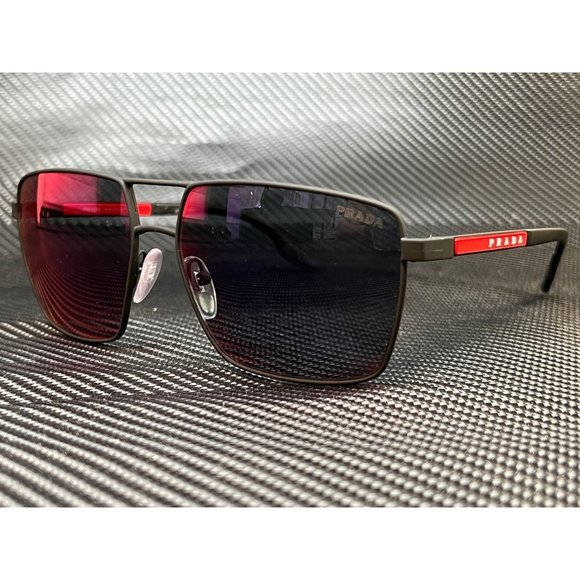 Prada Men Black Rubber 59mm Sunglasses! New w/ box - Picture 1 of 4